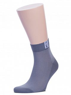 Комплект из 10 пар мужских спортивных носков из хлопка серого цвета "RuSocks" М-2211